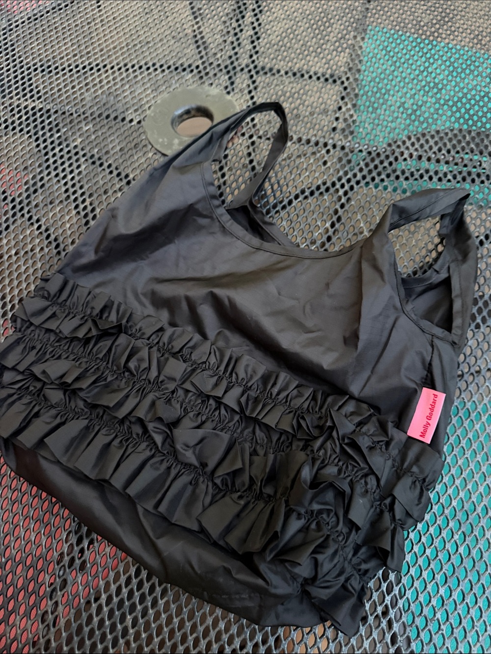 BAGGU Molly goddard black ruffle reusable bag